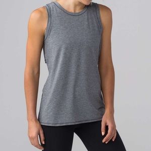 *Lululemon Pushing Limits Muscle Tank Heather Blk